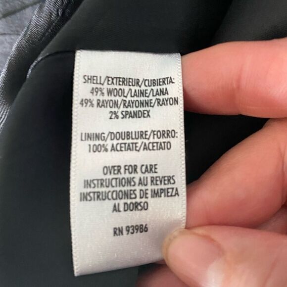 Petite Sophisticate stretch Blazer Wool Blend Black Lined 8 - Picture 8 of 8